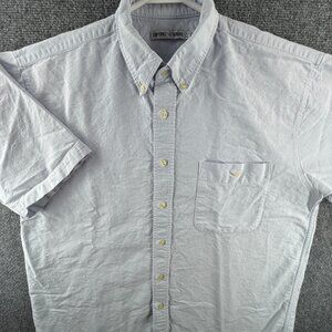 Armani Blue Short Sleeve Cotton 16 Button-Down Solid Men Pocket Shirt Luxury